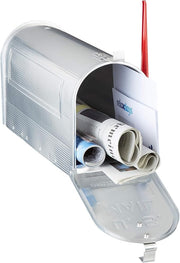 American Style Mailbox Silver Aluminium Lockable Weatherproof