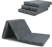 Tri Fold Foam Floor Mattress 10cm Single Bed Guest Foldable Travel Mat