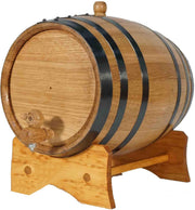 5L Oak Aging Barrel with Stand & Spigot | Charred Whiskey Rum Wine Decanter
