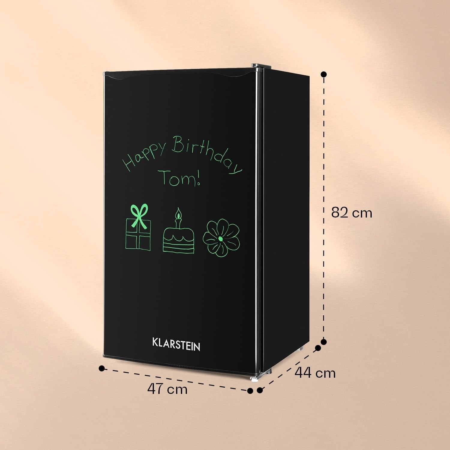 Mini Fridge 81L Freezer Combo Black Compact Writable Door 2-Door Refrigerator