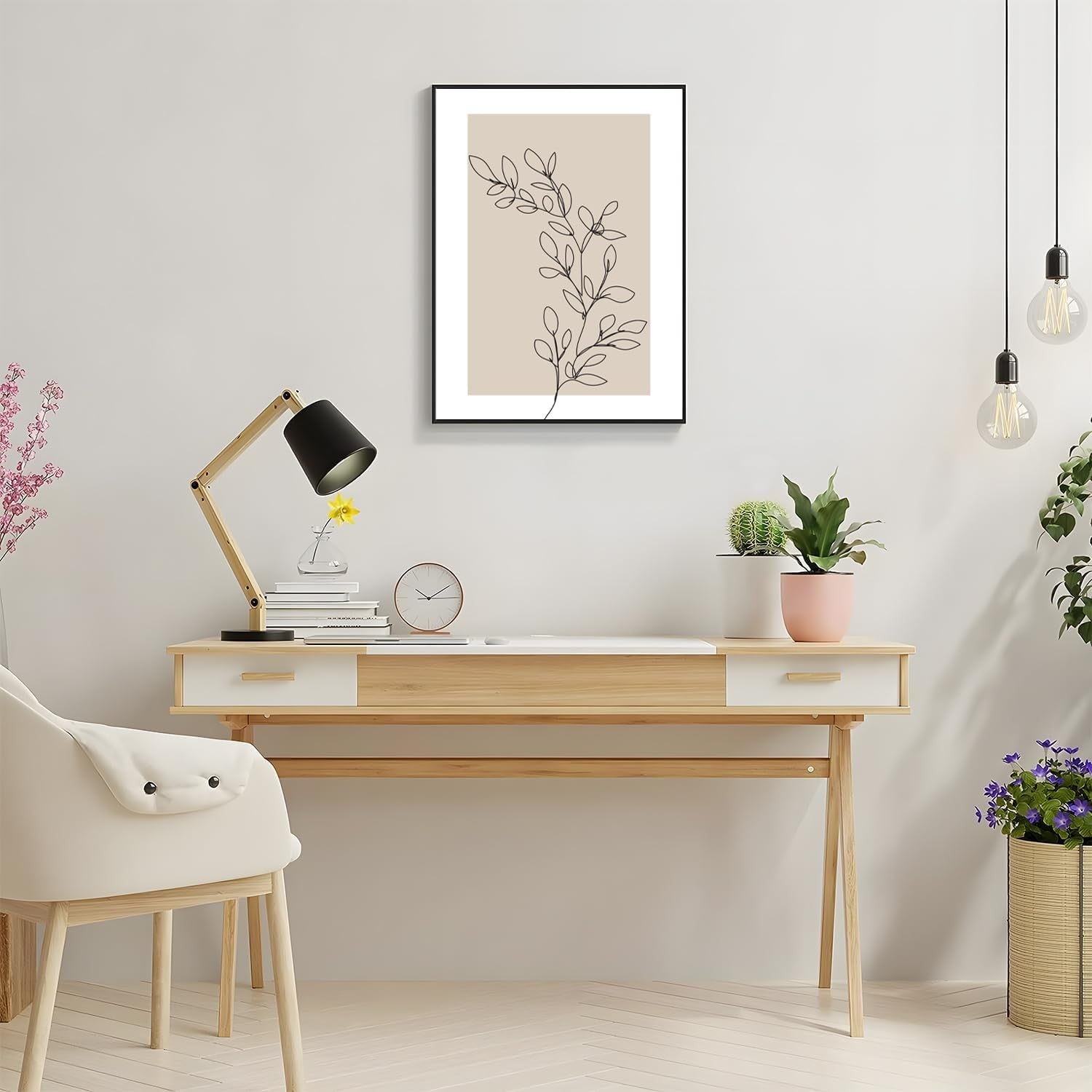 Neutral Botanical Wall Art Set of 3 12×16 in Floral Prints
