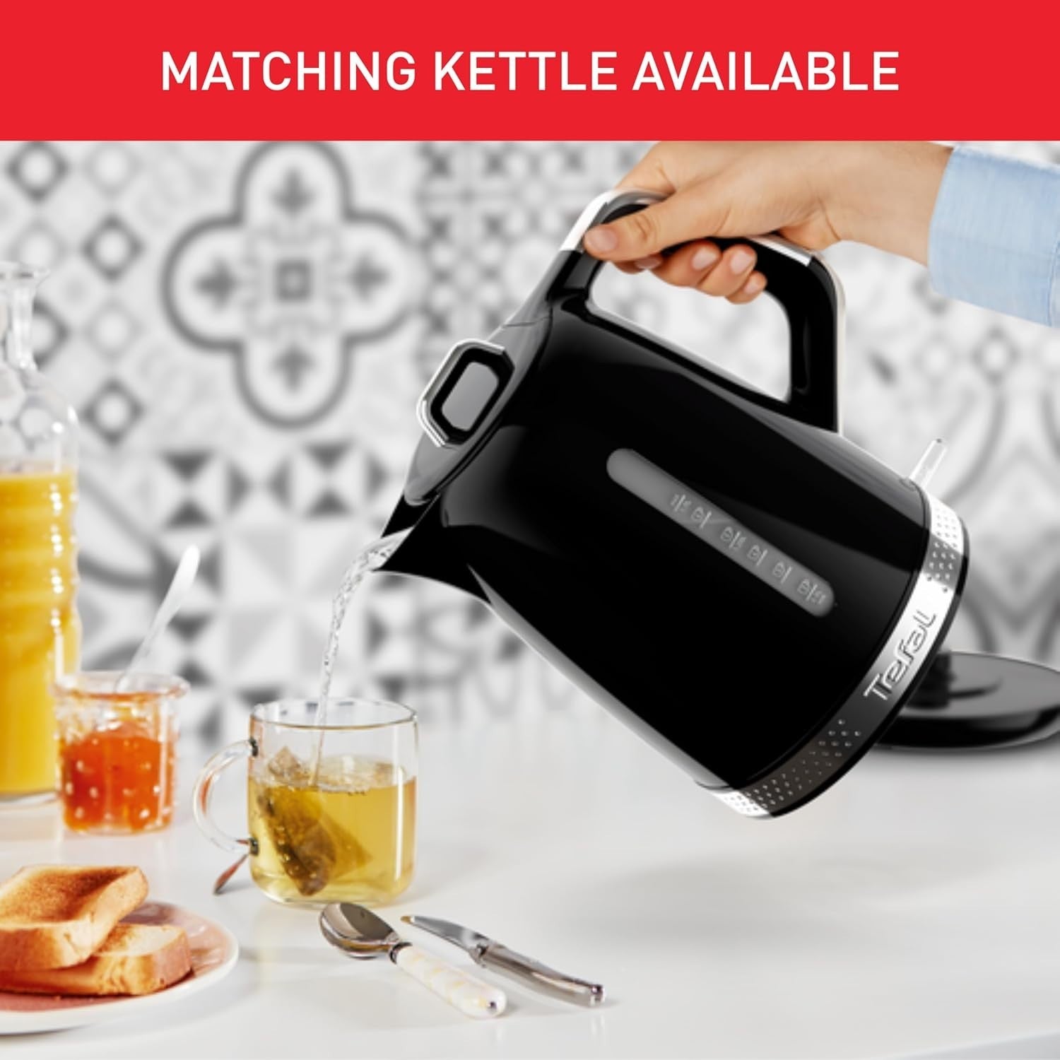 4-Slice Black Toaster, 7 Browning Levels, Wide Slots, Defrost & Reheat