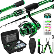 Graphite Telescopic Fishing Rod & Reel Combo Portable Travel Kit