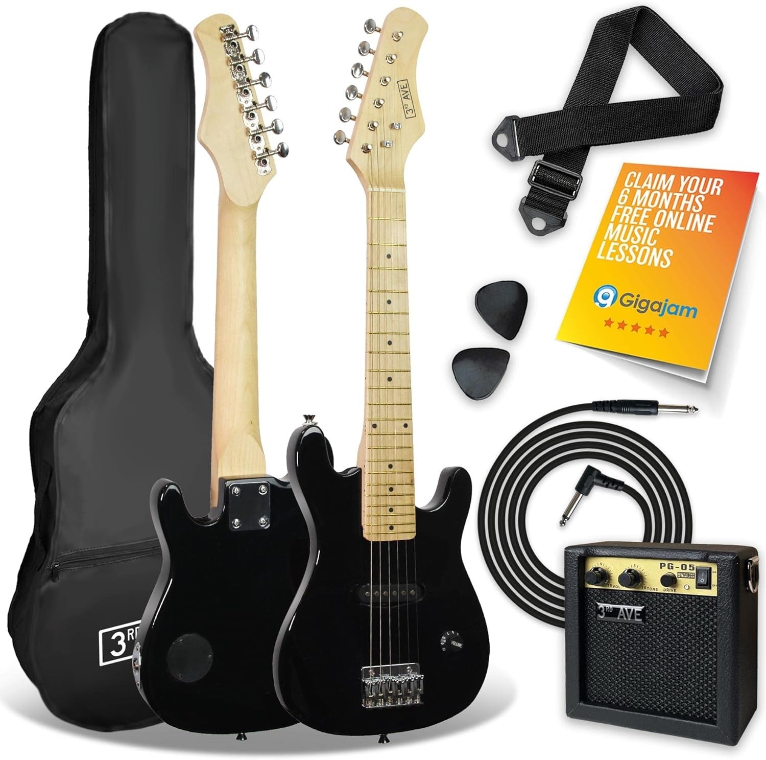 Kids 1/4 Size Electric Guitar Starter Kit with Amp & Accessories