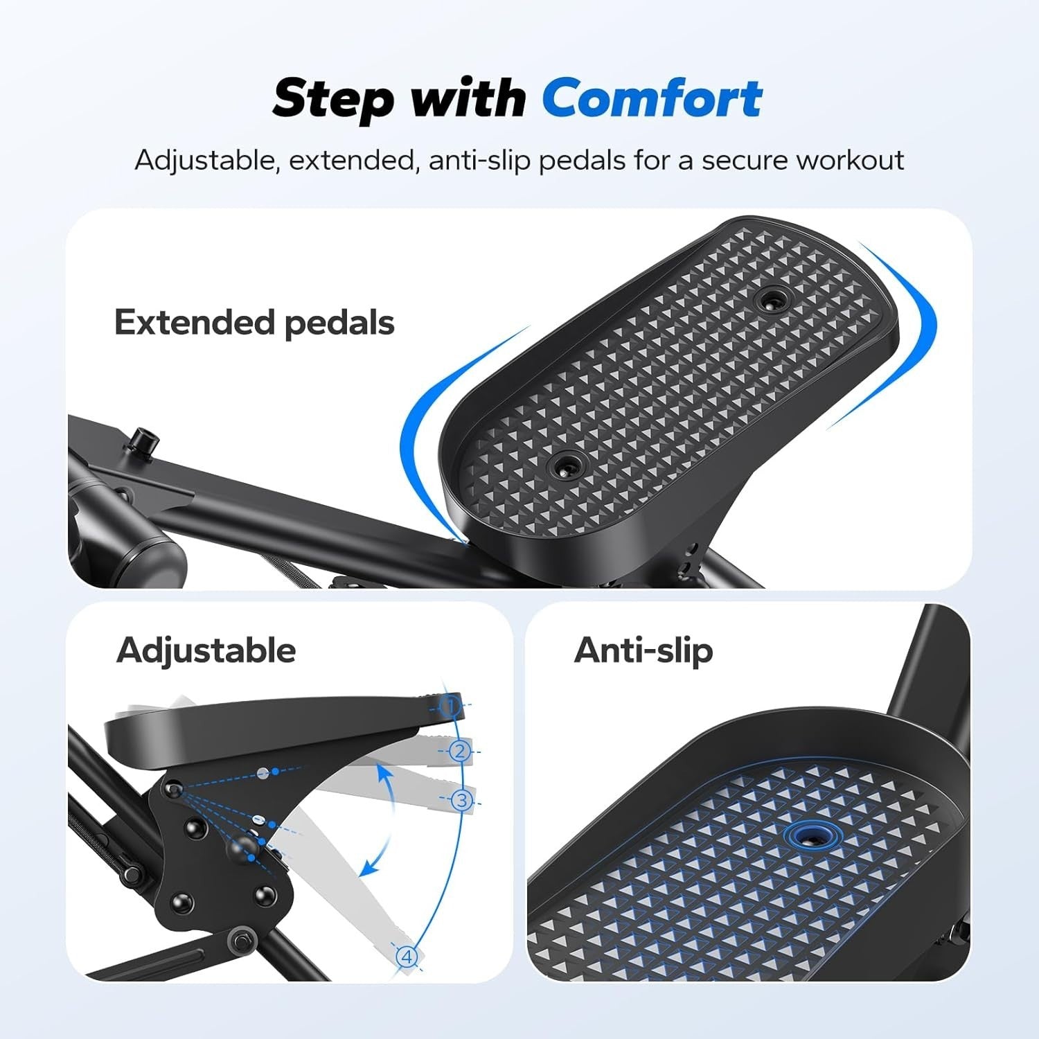 Foldable Stair Climber w/ Synchronized Motion, LCD Tracker & Adjustable Pedals