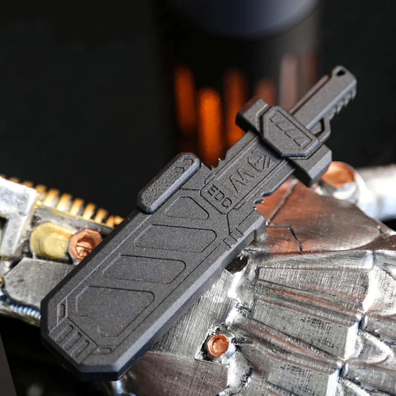 Black Metal Sword Fidget Slider Silent Clicker Stress EDC