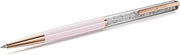 Pink Crystal Ballpoint Pen Black Ink Rose Gold Clip Gift Pouch