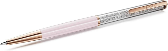 Pink Crystal Ballpoint Pen Black Ink Rose Gold Clip Gift Pouch