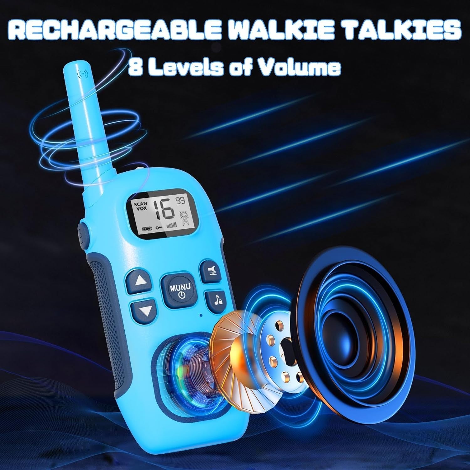 Rechargeable Walkie Talkies Kids Adults 2 Pack PMR446 VOX Long Range