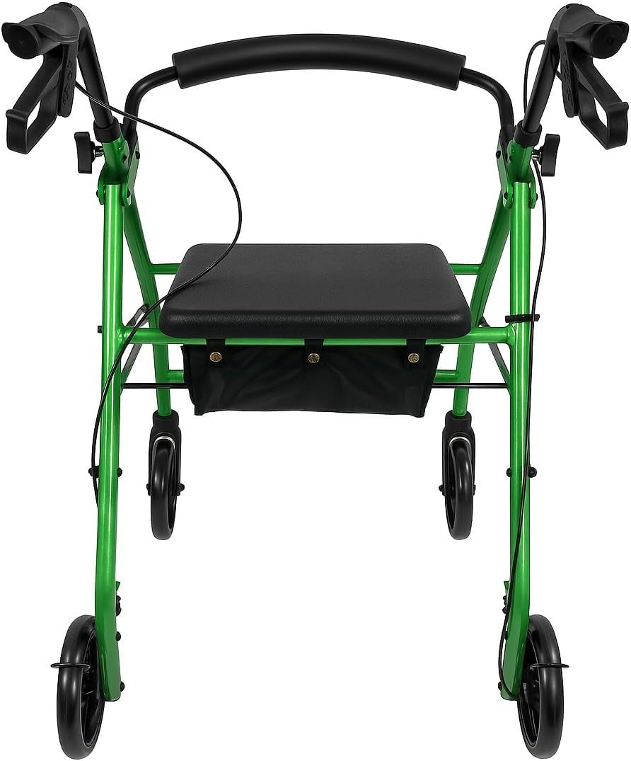 Lightweight Rollator Walker with Seat 4 Wheel Height Adjustable Indoor Outdoor