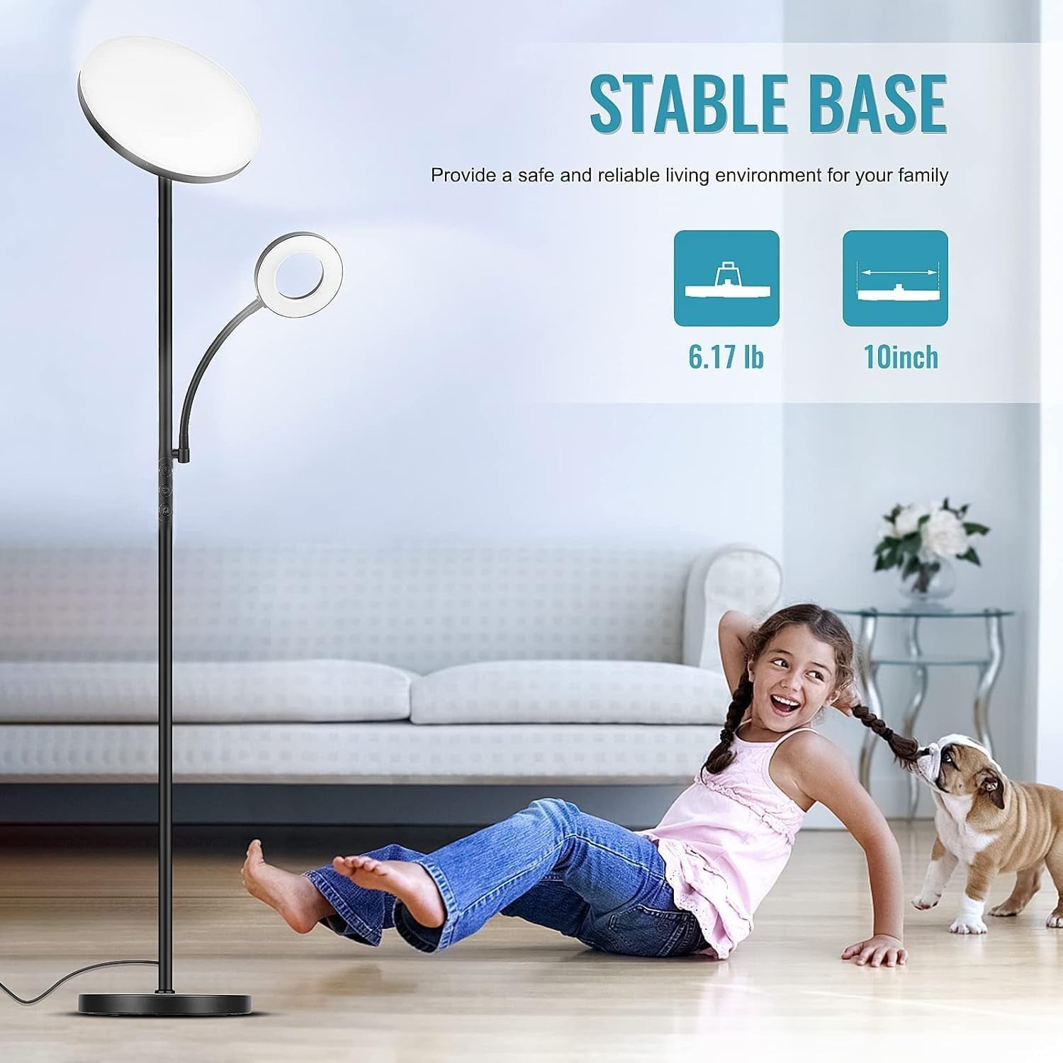 LED Uplighter Floor Lamp 42W Dimmable Remote Touch Reading Light Modern