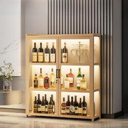 Modern LED Drinks Cabinet Sideboard Wine Bar Storage Cupboard Lockable Display