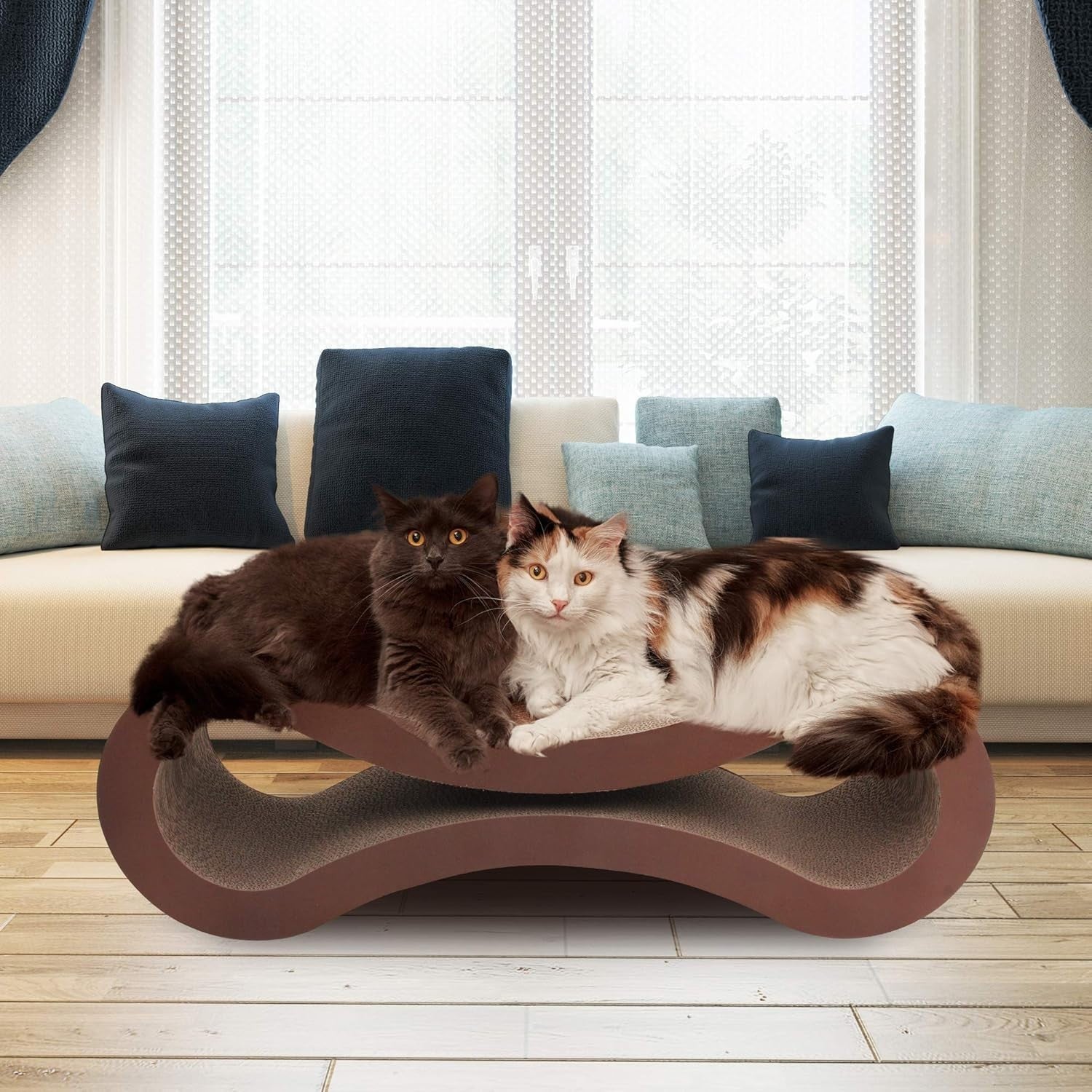 Large Cat Scratcher Lounge Bed Cardboard Sofa Pad Reversible 82cm