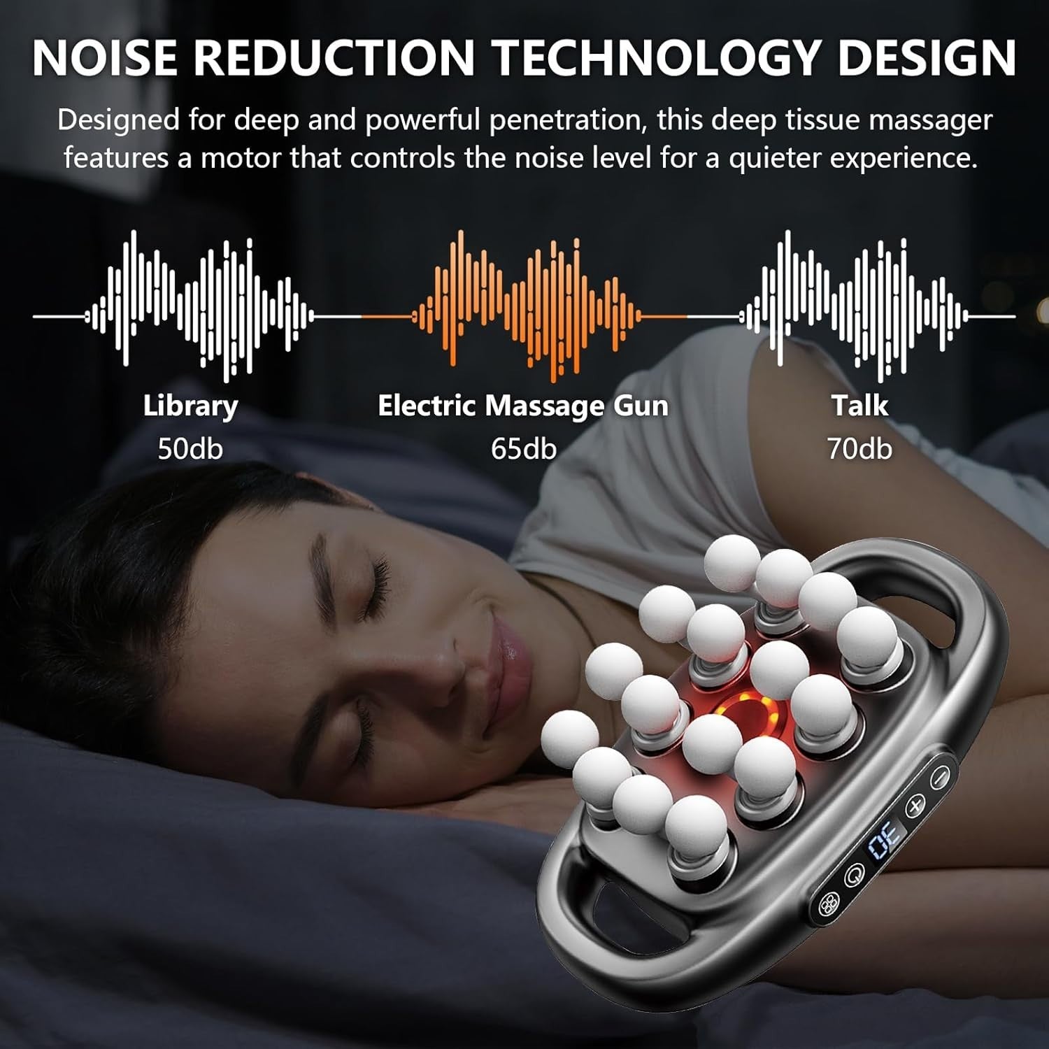 Deep Tissue Massage Gun 16 Head Full Body Massager 30 Speed Pain Relief