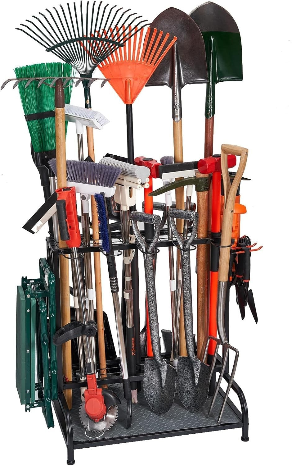 Adjustable Garden Tool Rack Steel & Plastic Holds 55+ Tools 72x55x72cm