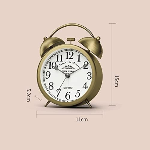 Vintage Twin Bell Alarm Clock Loud Silent Quartz Battery Bedside Heavy Sleepers