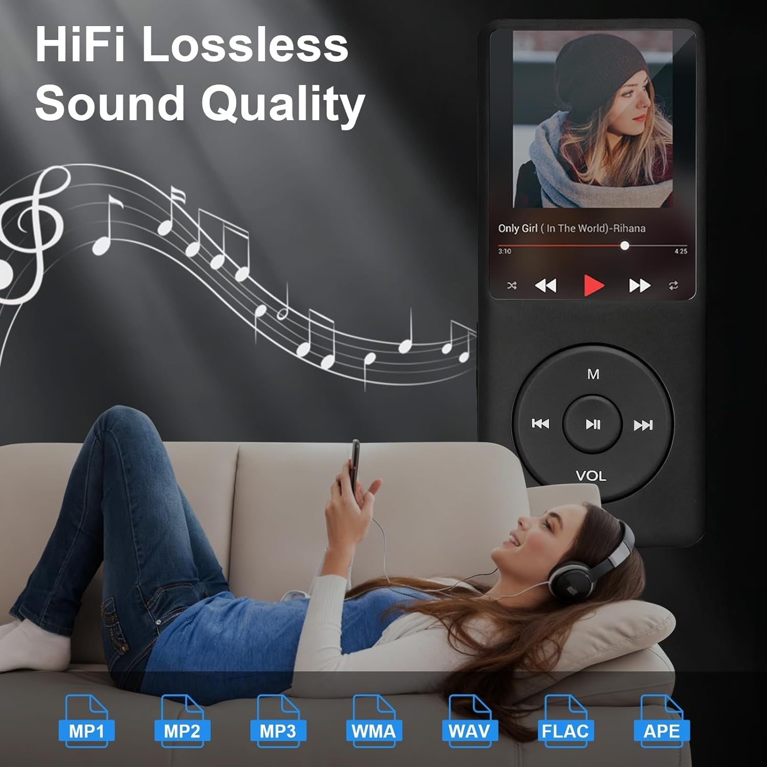 128GB MP3 Player Bluetooth 5.0 FM Speaker E-Book