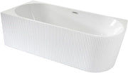 White Left Hand Fluted Corner Bath 1700x800mm White Overflow