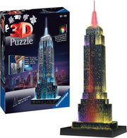 Empire State Building 3D Puzzle LED Light Up 216 Piece Model Gift