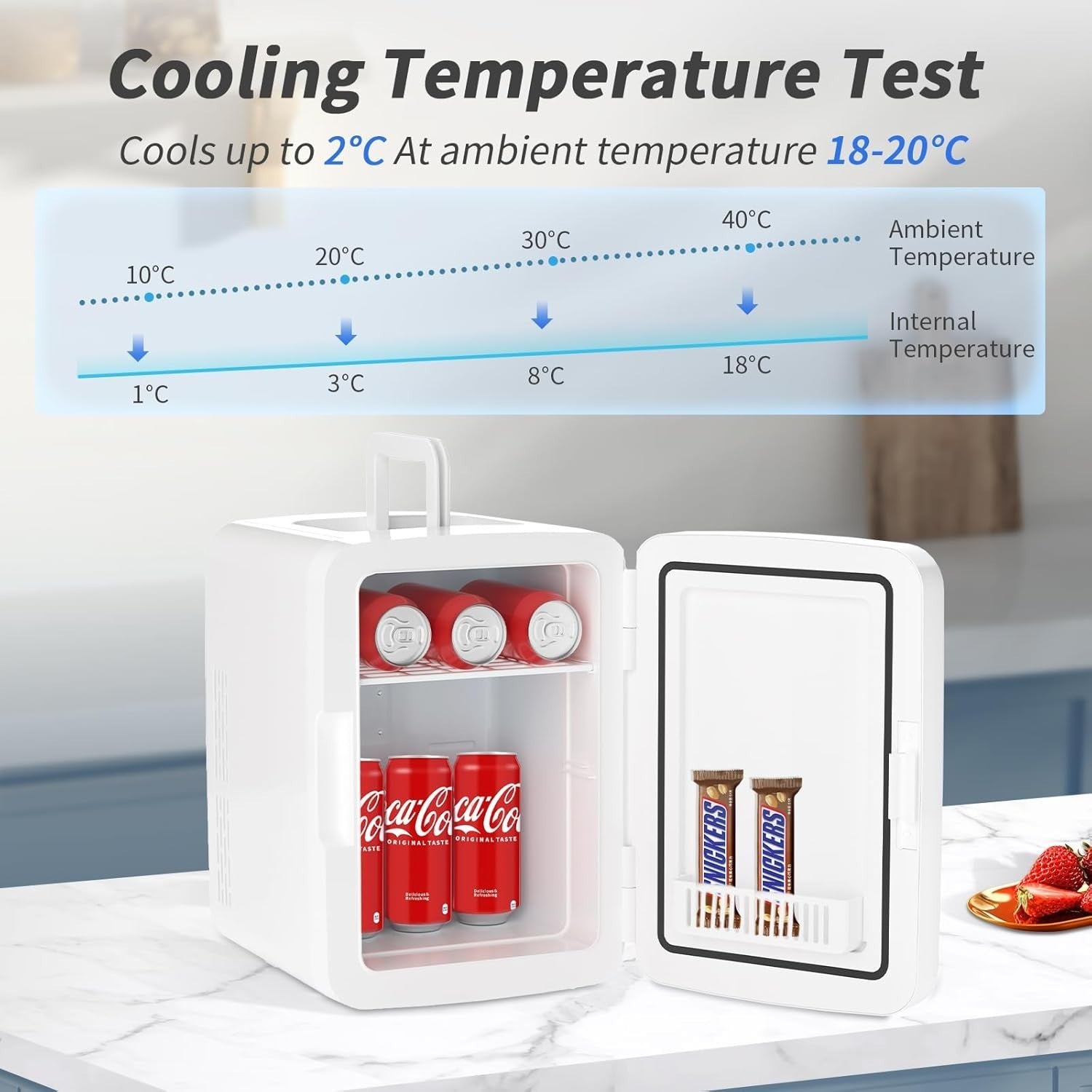 Portable Mini Fridge 10L AC/DC Cooler Warmer Bedroom Car Office