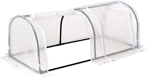 Polytunnel Greenhouse 2 Section with Reinforced PE Cover & Steel Frame 130cm