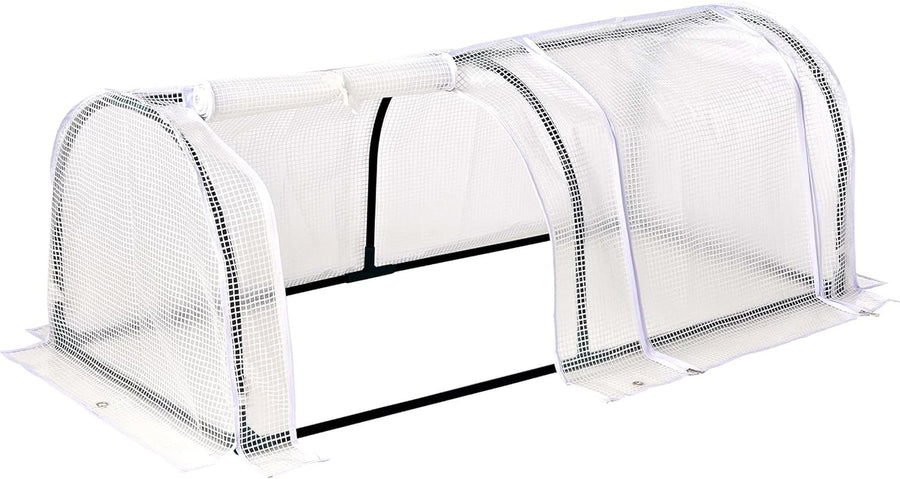Polytunnel Greenhouse 2 Section with Reinforced PE Cover & Steel Frame 130cm