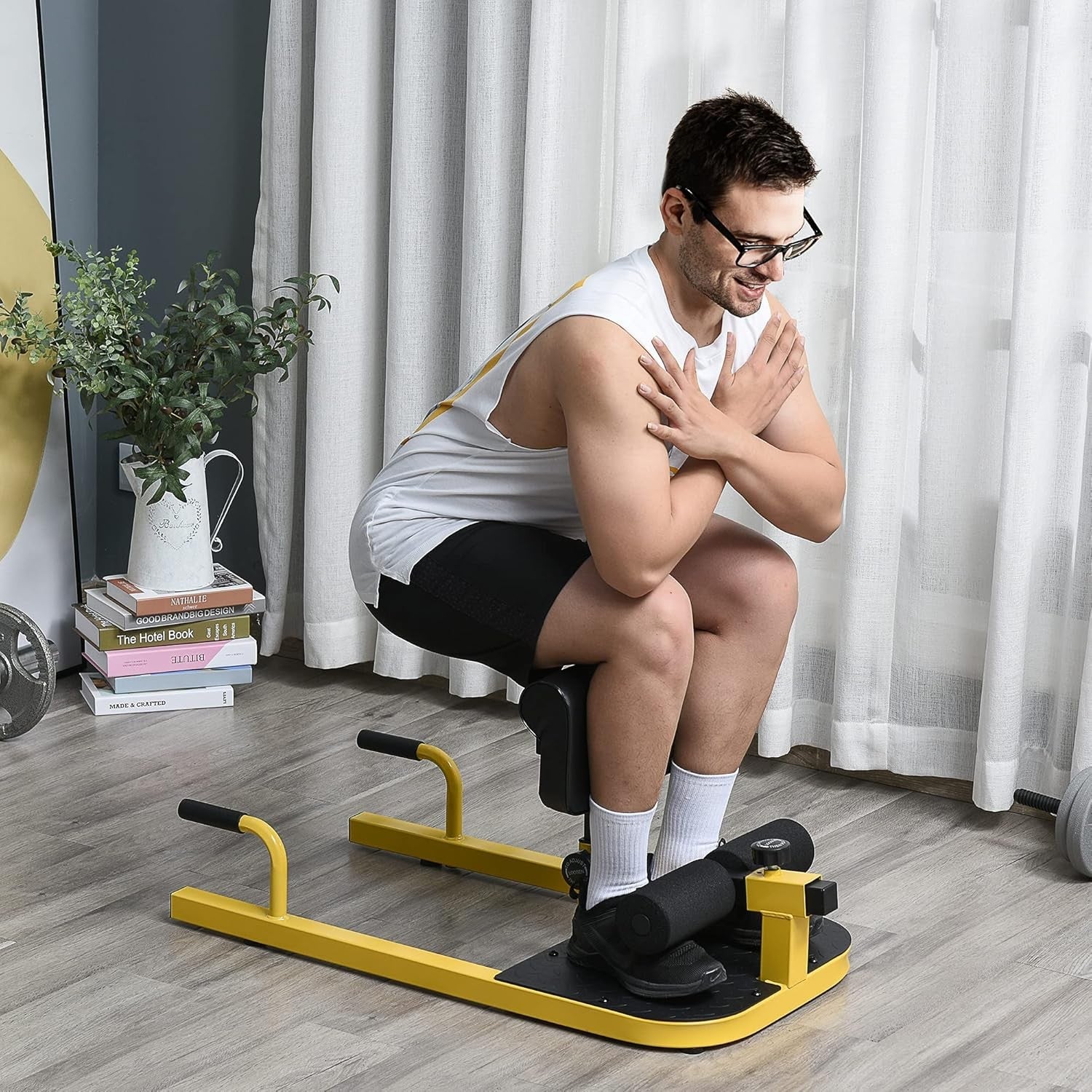 3-in-1 Squat Machine Hip Thrust Bench Push Up Stand Home Gym Trainer