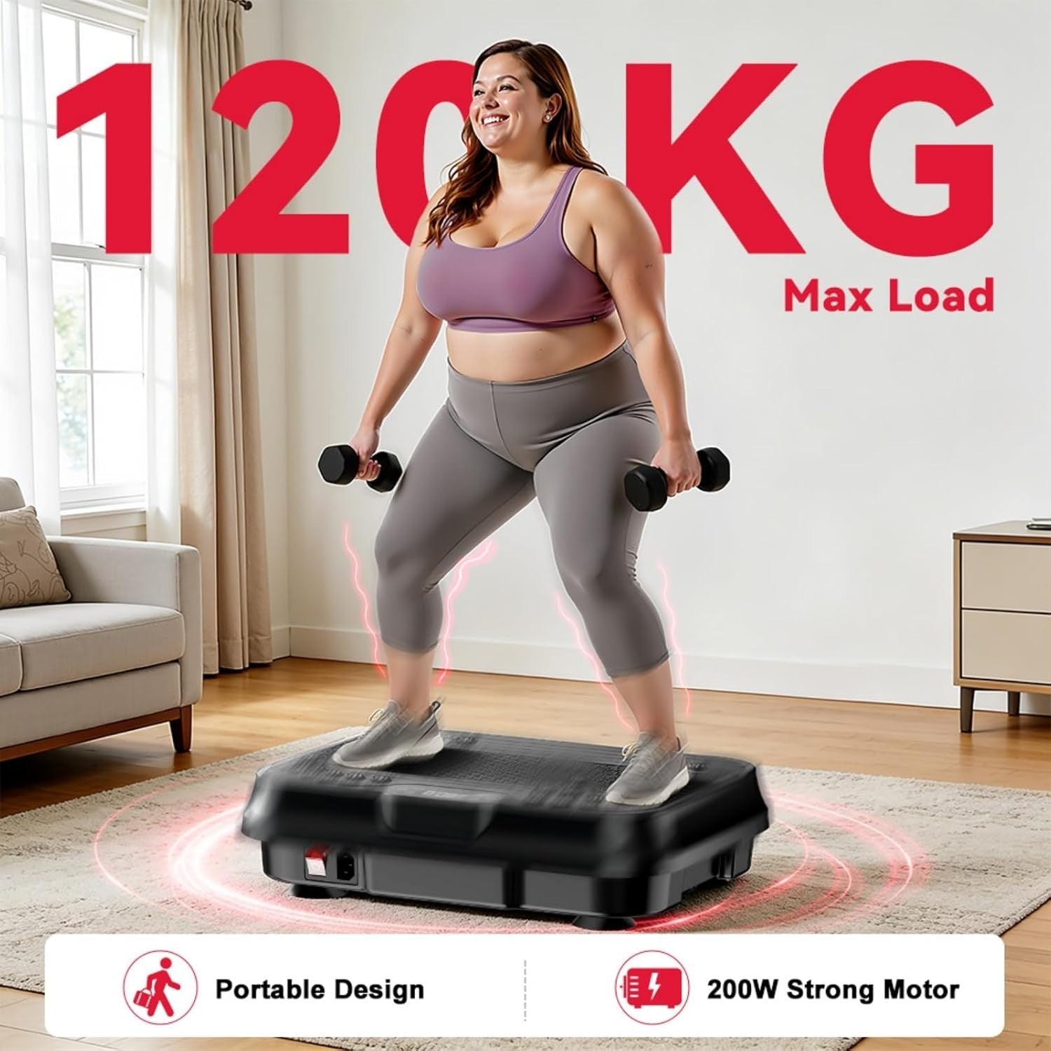 Dual Motor Vibration Plate 250 Speeds Bluetooth Home Workout