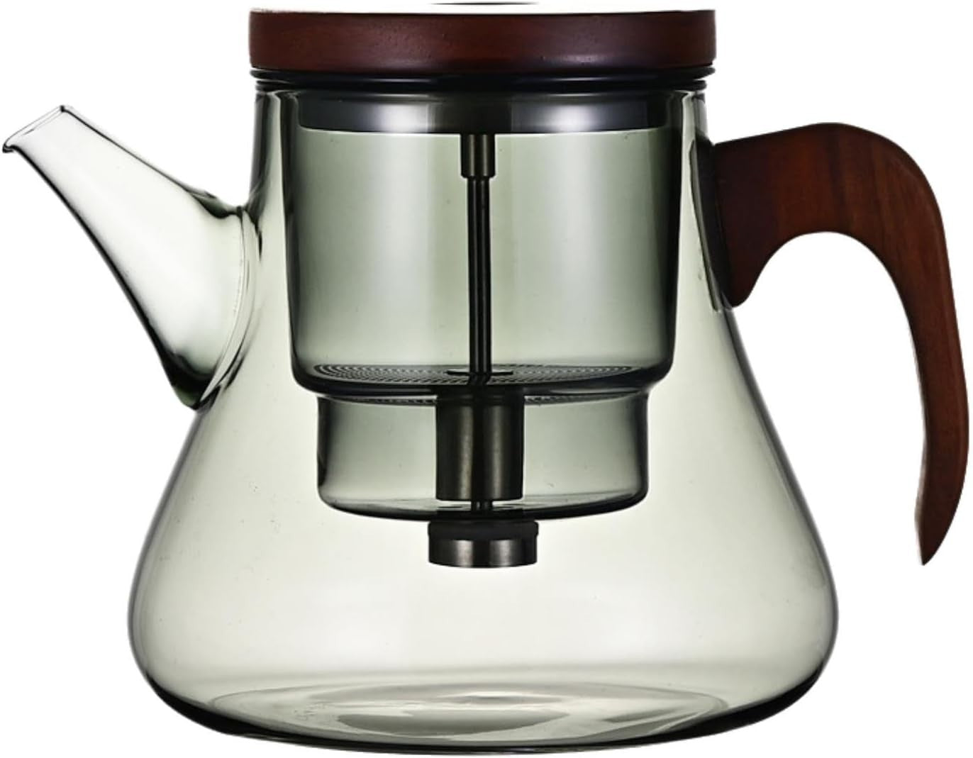 700ml Glass Teapot with Tea Strainer Water Separation Wood Handle