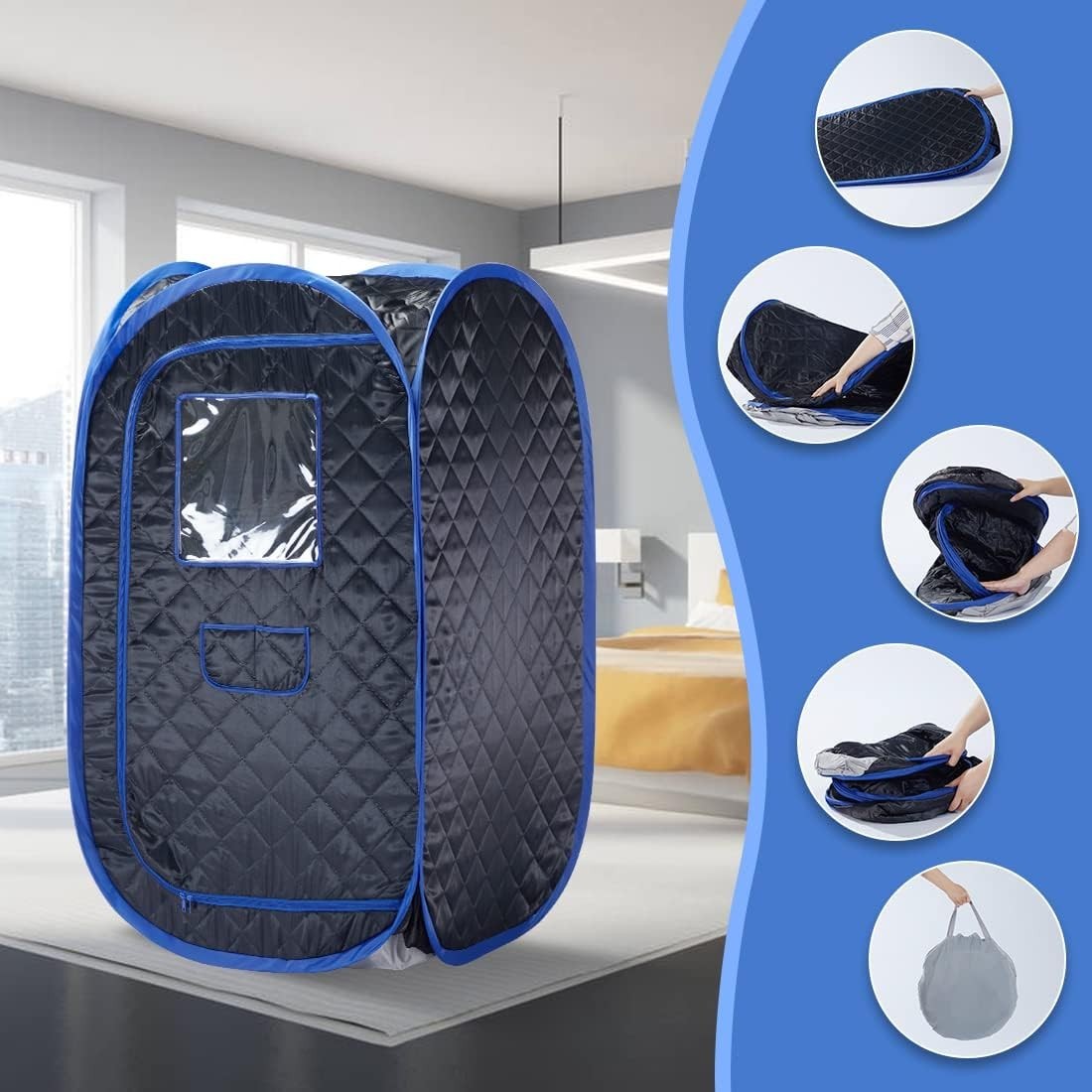 Portable Full Body Sauna Tent Foldable Home Spa Detox Cabin No Steamer Compact