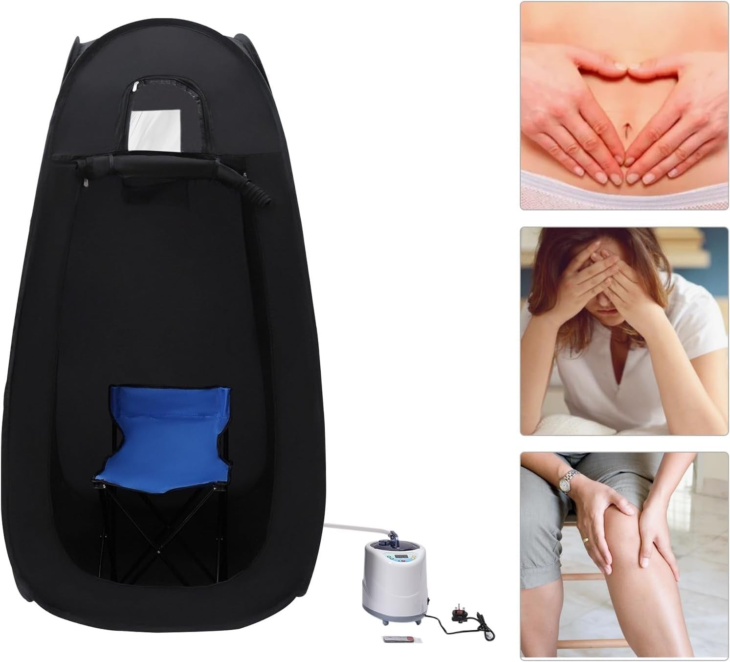 Full Size Portable Steam Sauna Tent Home Spa 2L Fast Heat 99-Min Timer Chair