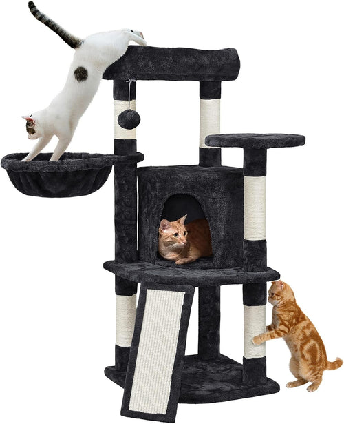 Cat Tree 107cm Climbing Tower With Scratching Posts Condo Basket Indoor Cats