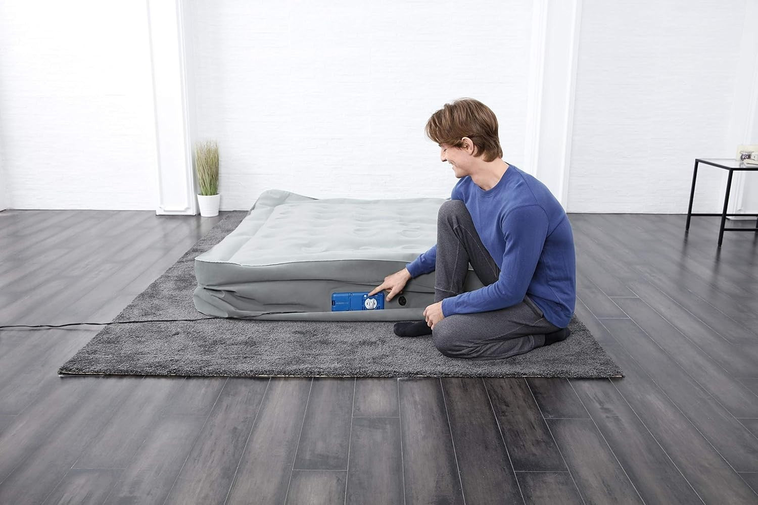 Queen Inflatable Air Mattress with Built-In Pump, USB Port & LED Night Light