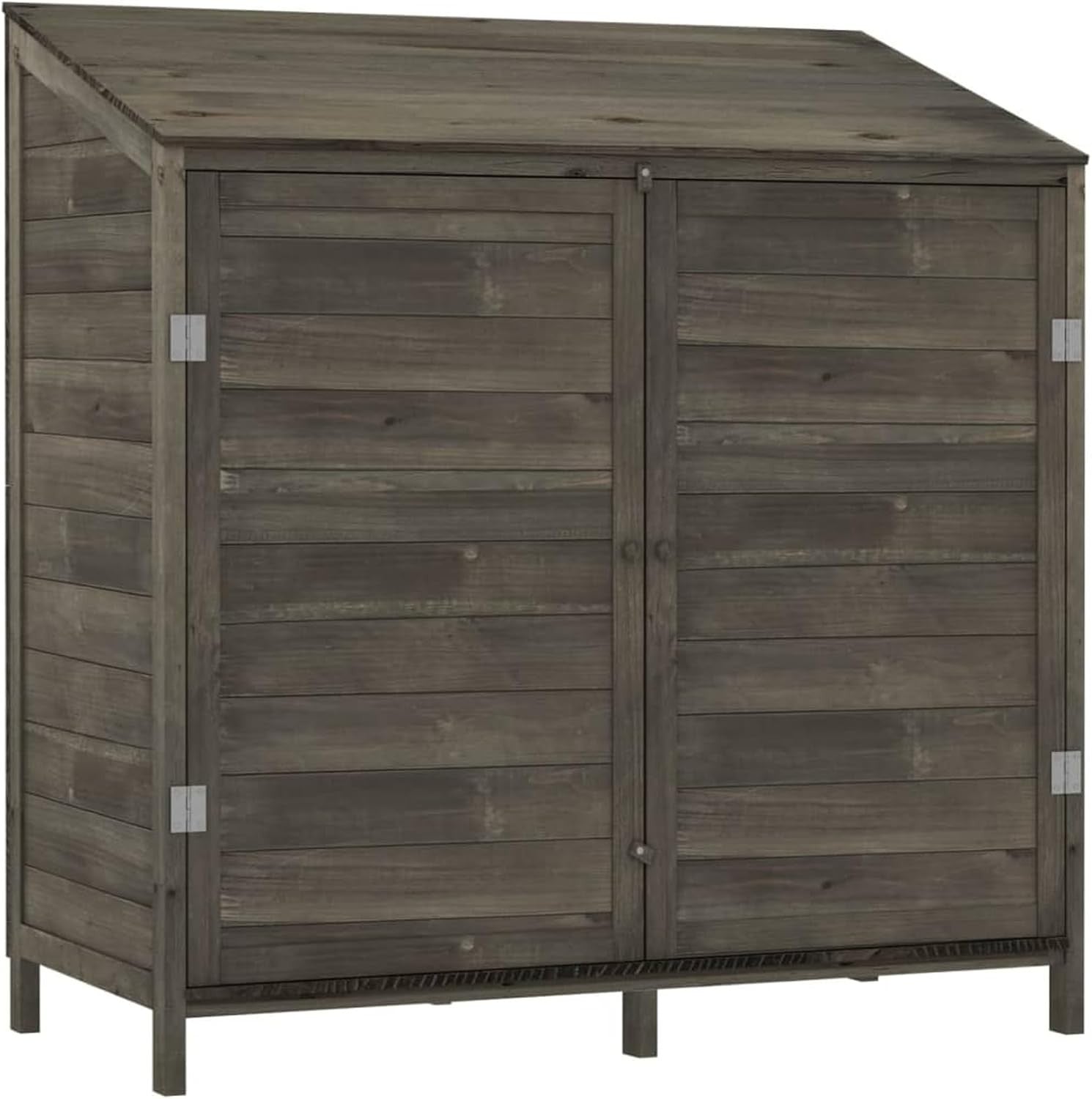 Wooden Garden Shed Outdoor Storage 102x52x112cm Solid Fir Wood Anthracite\