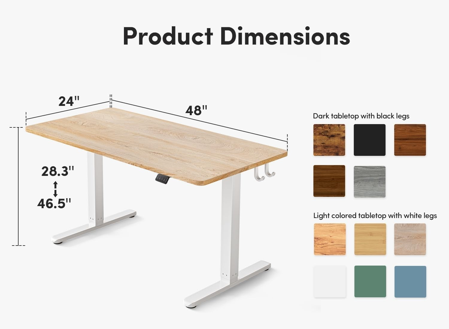 Electric Standing Desk 120x60cm Adjustable Sit Stand Home Office Table