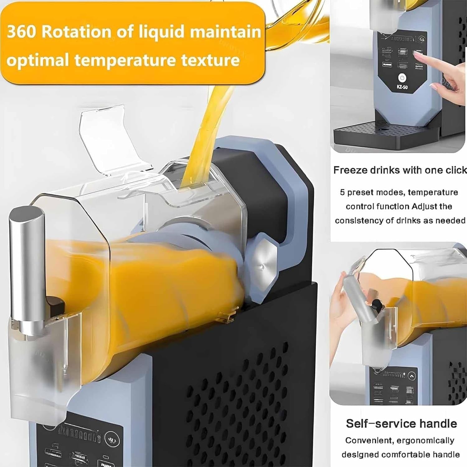 Slush Machine Frozen Drink Maker Self Cleaning 12H Timer LED Touch