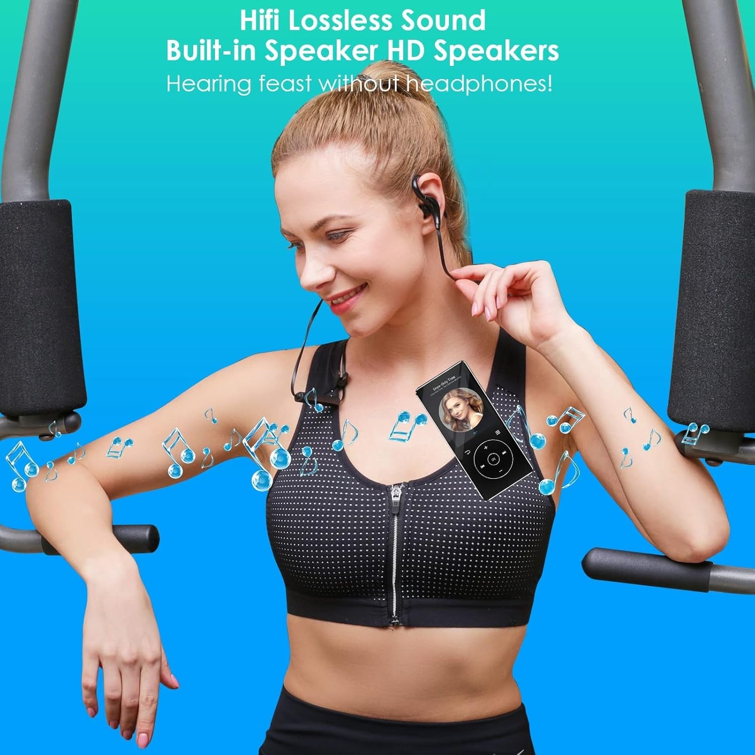 Bluetooth 5 Portable MP3 Player 64GB Music FM Radio Voice Recorder
