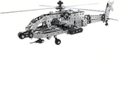 3D Metal Puzzle Apache Helicopter Model Kit - DIY Military Miniature Gift