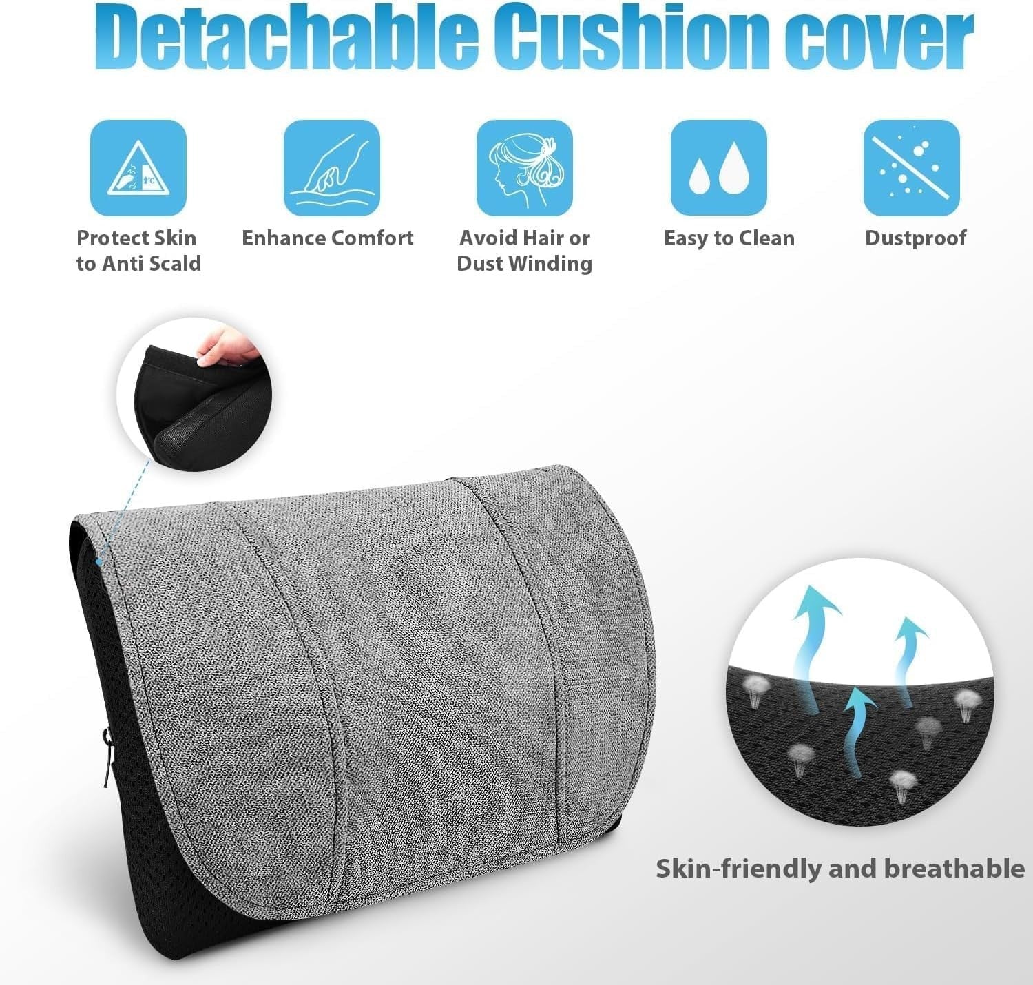 Shiatsu Back & Neck Massager with Heat Deep Tissue Kneading Massage Pillow