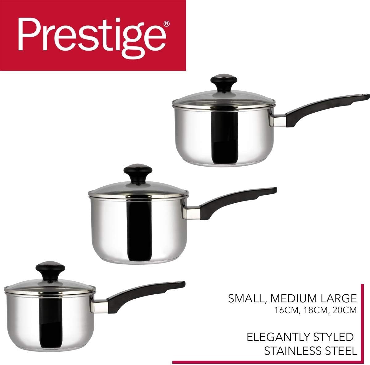 5Pcs Stainless Steel Cookware Set with Milkpan & Frying Pan Oven Induction Safe