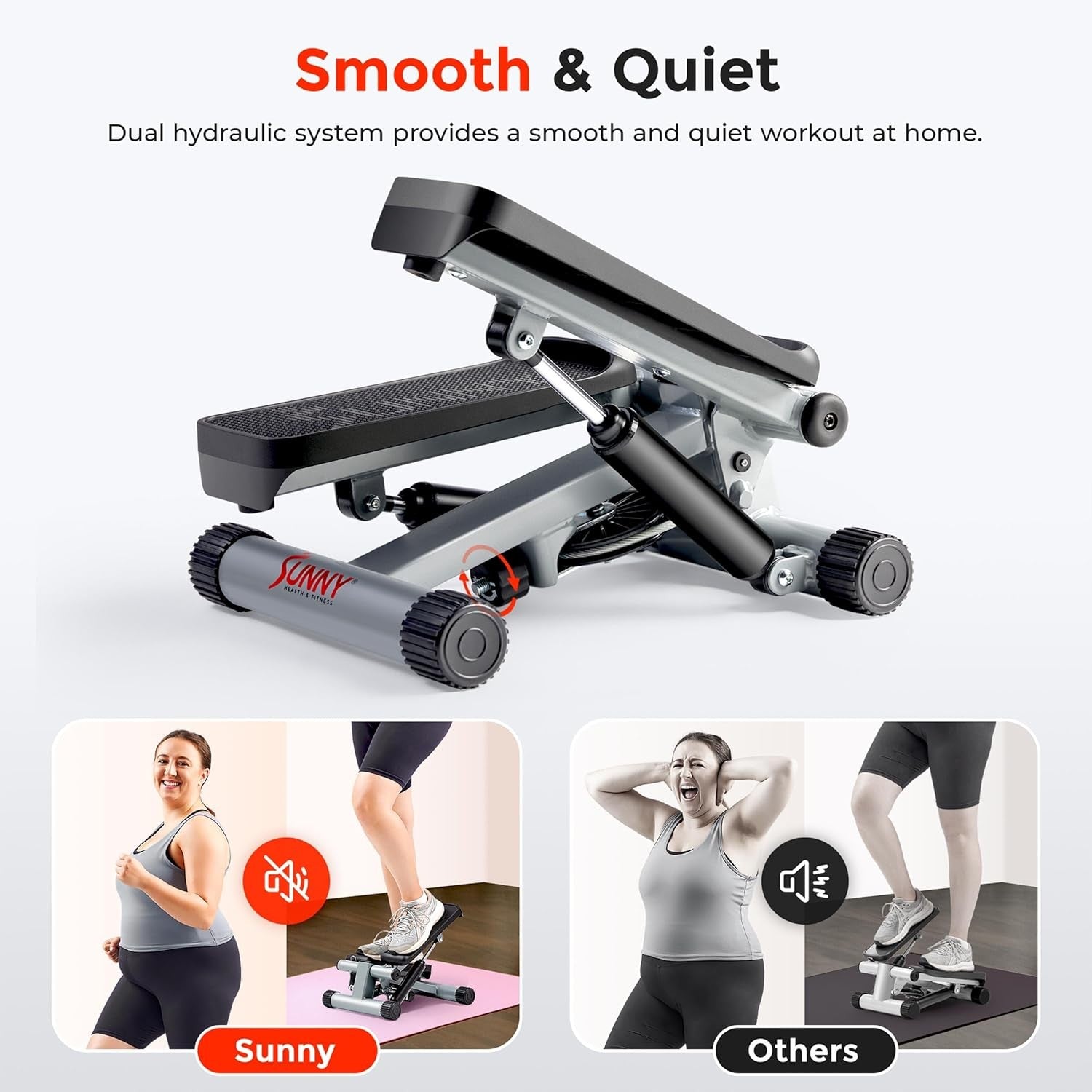 Compact Mini Stepper Cardio Trainer Twist Motion Resistance Bands Home Gym