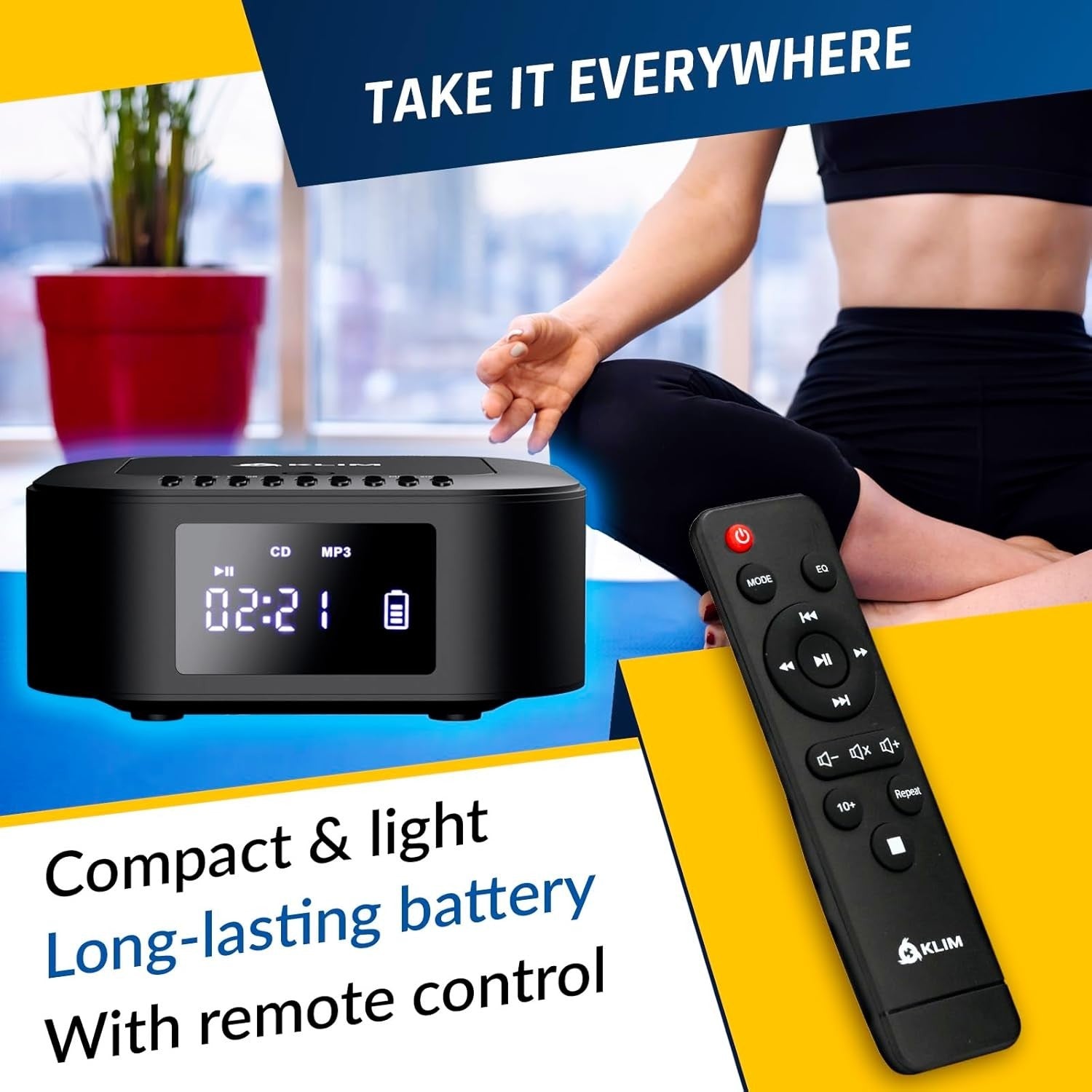 Portable CD Boombox Bluetooth Subwoofer FM Radio USB AUX Rechargeable