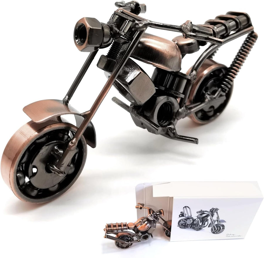 Retro Iron Motorcycle Model | Desktop Ornament & Vintage Gift for Collectors