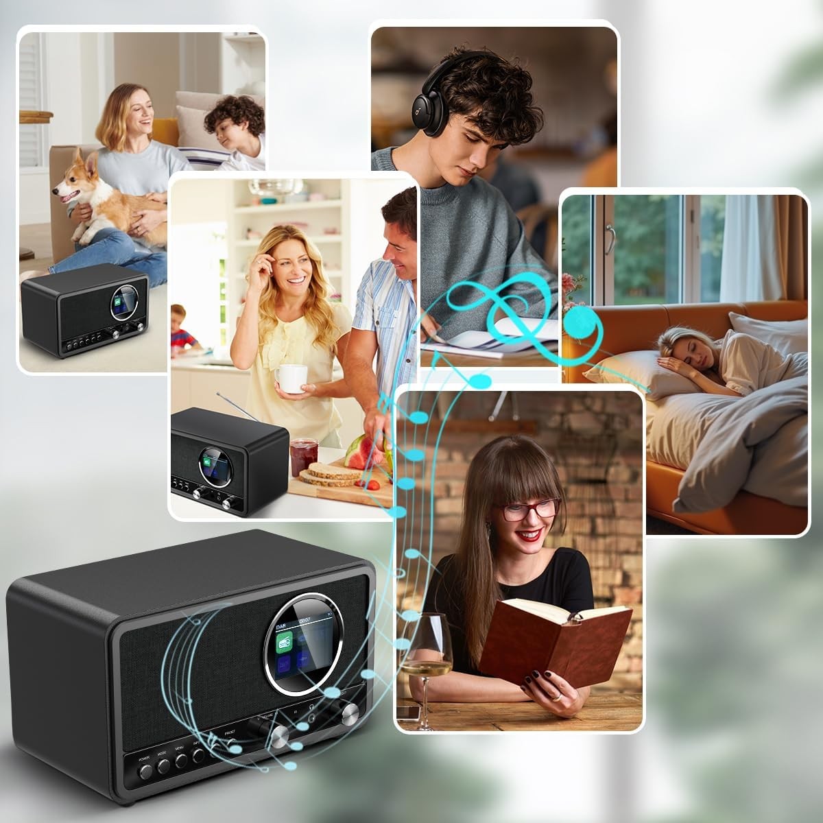 DAB DAB+ FM Digital Radio Bluetooth Alarm Clock Retro Speaker Remote