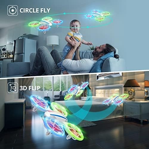 Mini Drone 720P HD Camera for Kids, LED Lights, Voice & Gesture Control