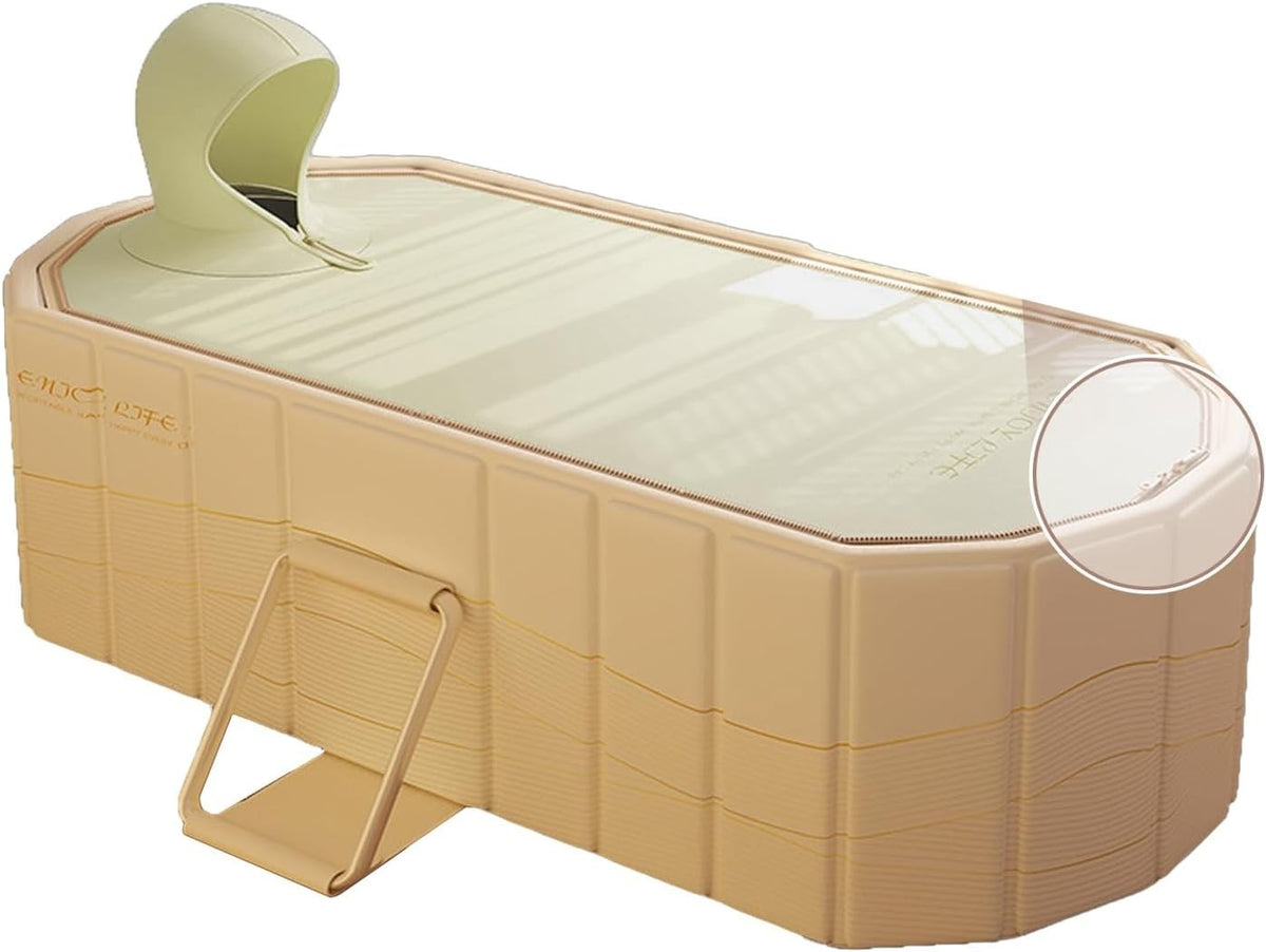 Portable Folding Bathtub SPA Sauna Ice & Hot Bath 1.2m Adults Kids Gold