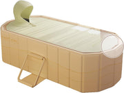 Portable Folding Bathtub SPA Sauna Ice & Hot Bath 1.2m Adults Kids Gold