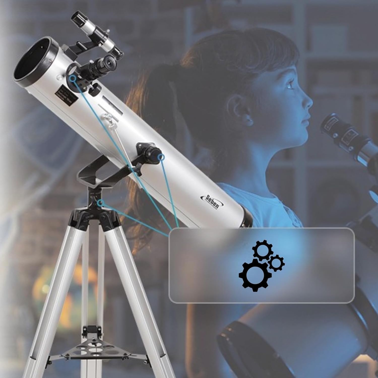 76mm AZ Astronomical Reflector Telescope with Tripod & Filter Set