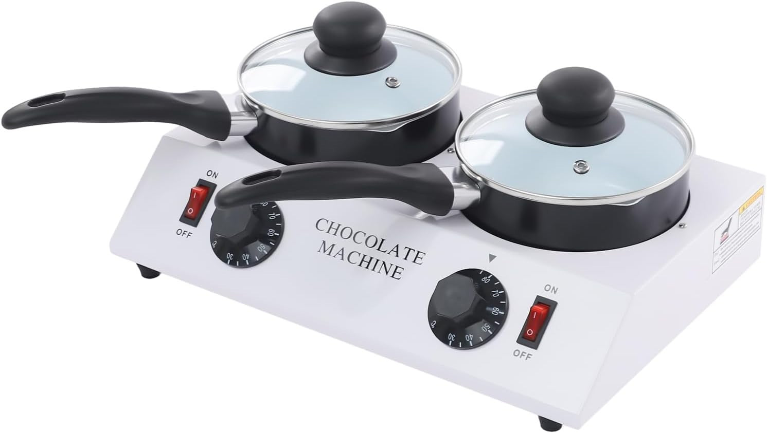 Chocolate Melting Machine Dual Pot Tempering Melter 80W Electric