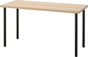 Modern 140x60cm Desk White Oak Effect with Black Legs for Home Office